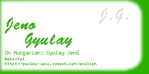 jeno gyulay business card