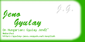 jeno gyulay business card